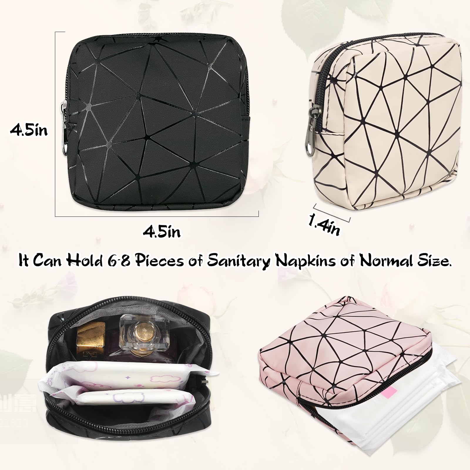 Yazabai Sanitary Napkin Storage Bag Pouch 4PCS Pads and Tampons Bags Pouches Portable YazabaiAu supplements
