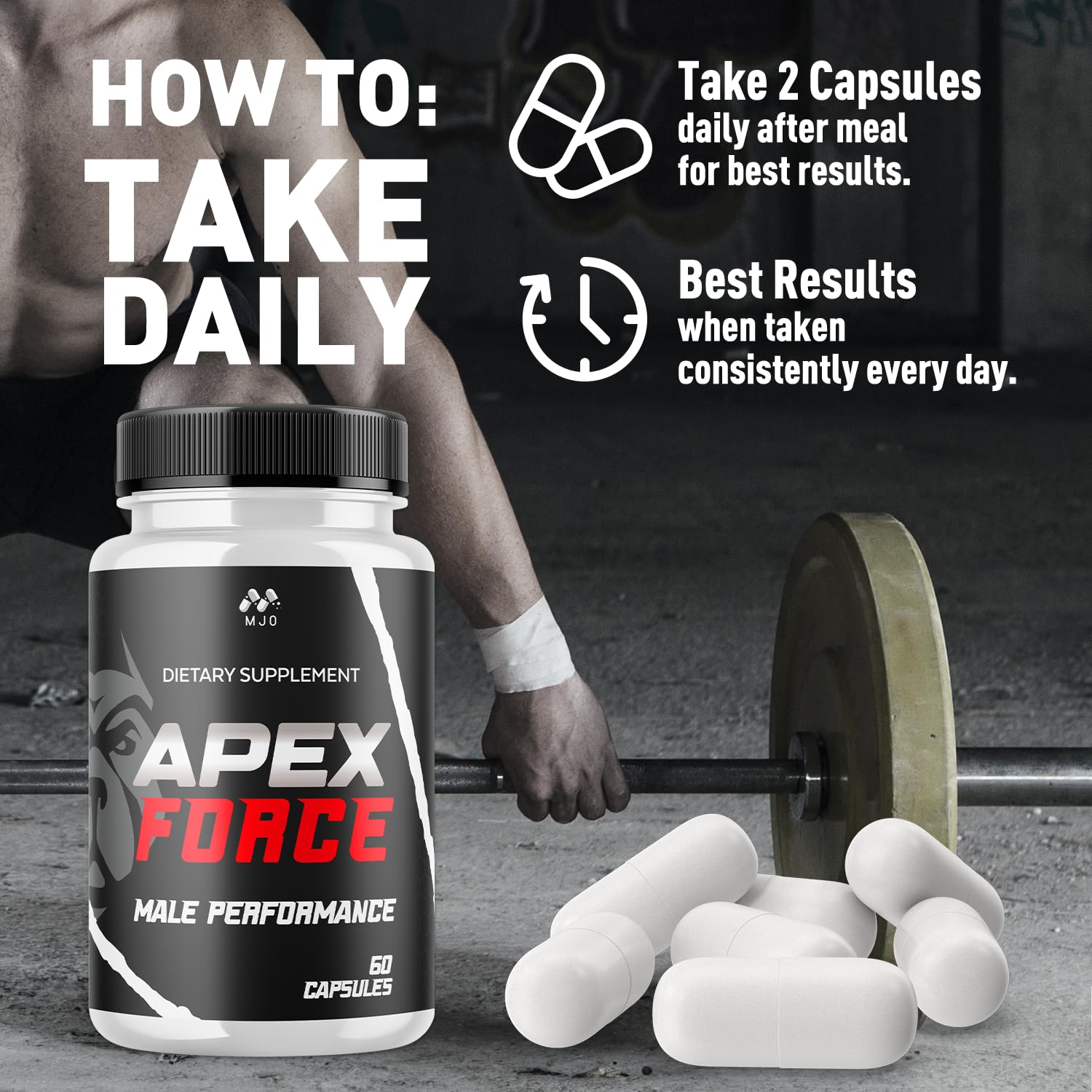 Apex Force Capsules, Official ApexForce Supplement Pills with All Natural Ingredients, Apex Force Maximum Strength Support with Premium Vitamins for Advanced Health & Overall Wellness (60 Capsules) MJOAu supplements