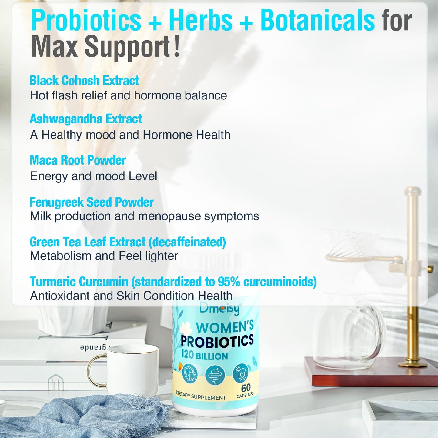 Dmeisy 120 Billion CFU Probiotic - Menopause Support Probiotics for Women, Natural Menopause DmeisyUS supplements