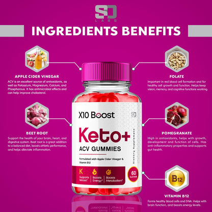 X10 Boost Keto ACV Gummies Advanced Weight Loss, X10 Boost Keto + ACV 1000mg Apple S.O LabsUS supplements