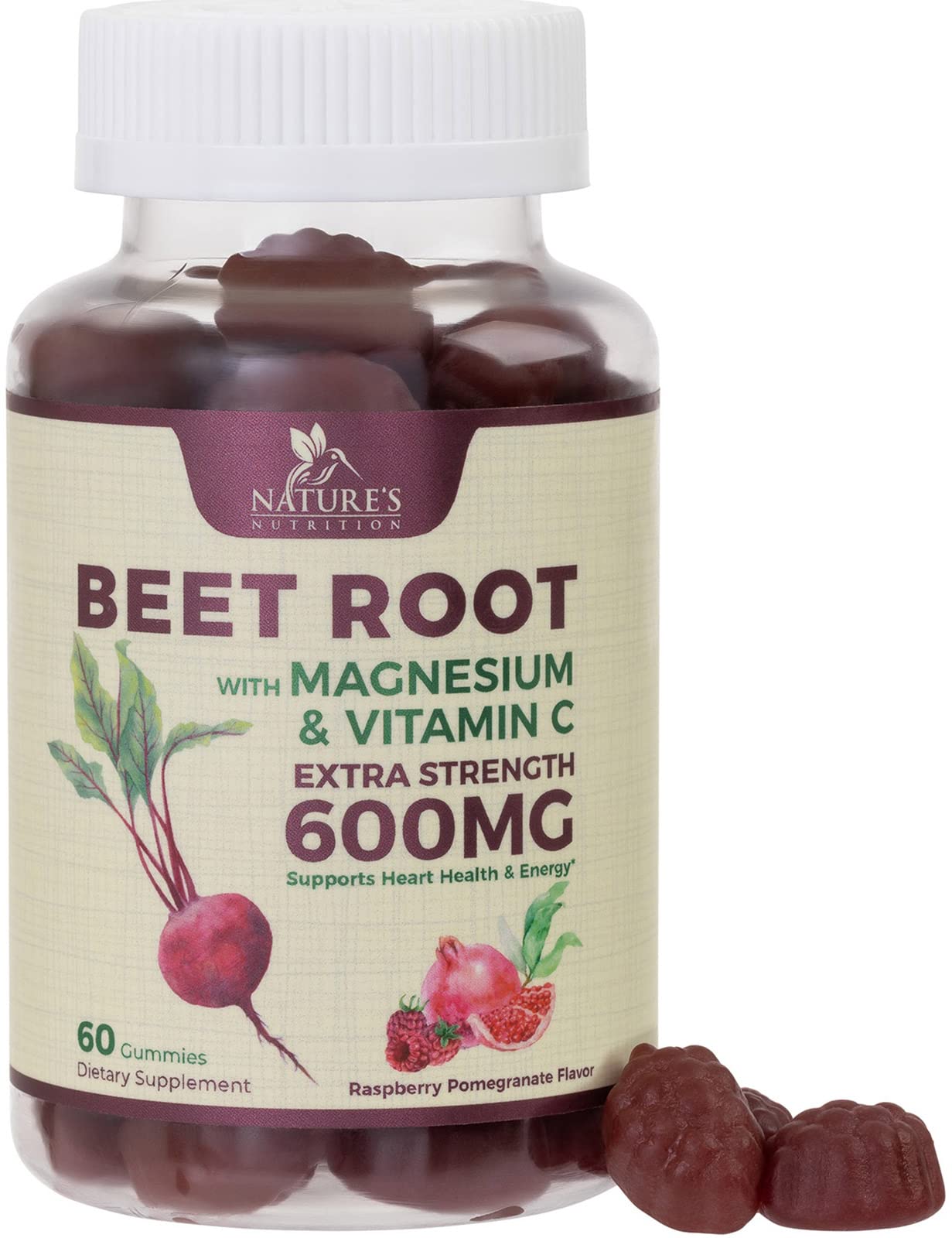 Nature's Nutrition Beet Gummies with Beetroot - Energy & Heart Health Support Nature's NutritionUS supplements