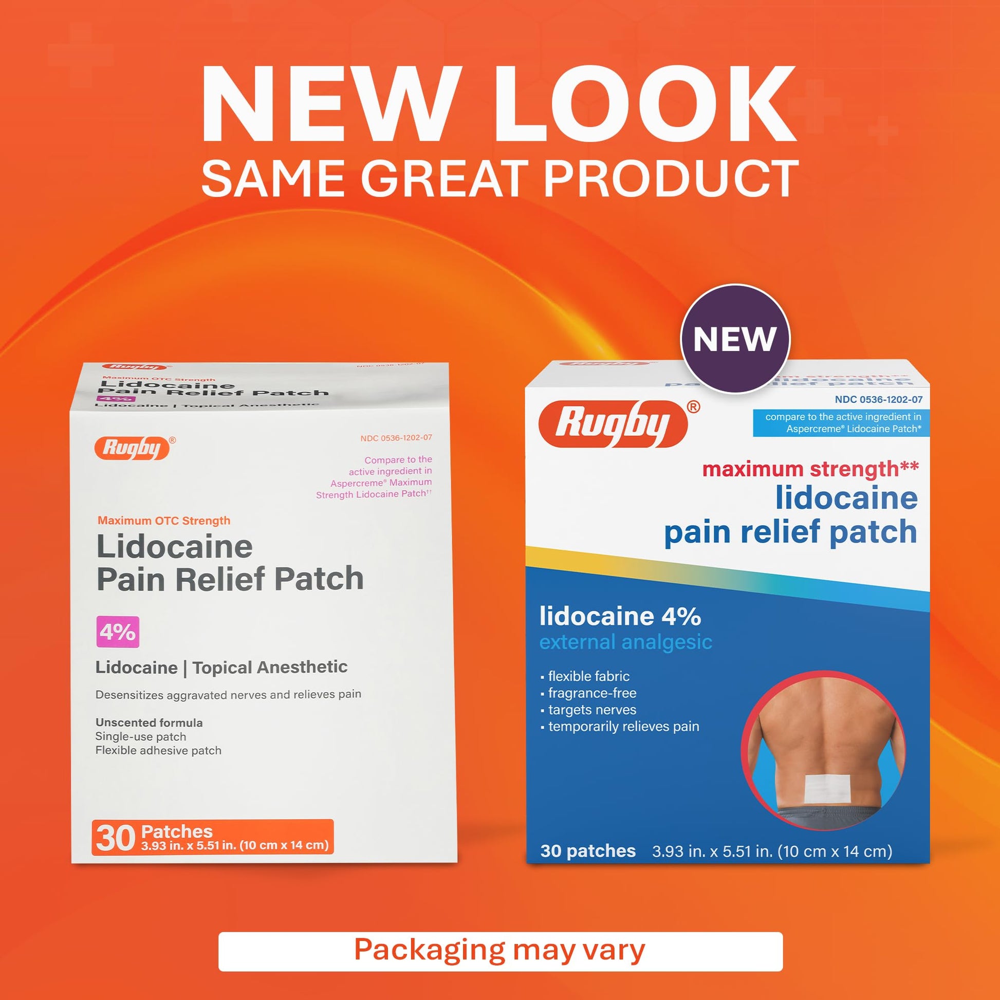 Rugby Maximum Strength Lidocaine Pain Relief Patch - 4% Lidocaine - Topical Anesthetic - Unscented - 30 Patches (1 Pack) RUGBY LABORATORIESAu supplements