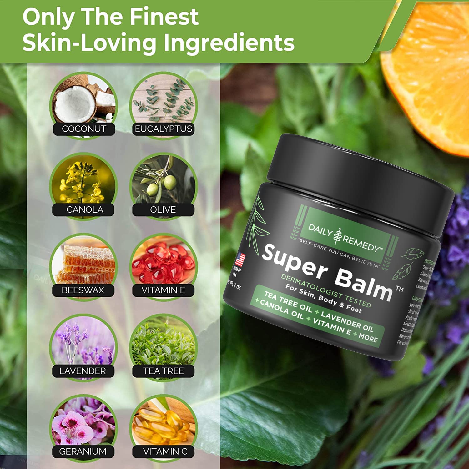 DAILY REMEDY Tea Tree Oil Extra Strength Super Balm - Athletes Foot Cream Combats DAILY REMEDYUS supplements