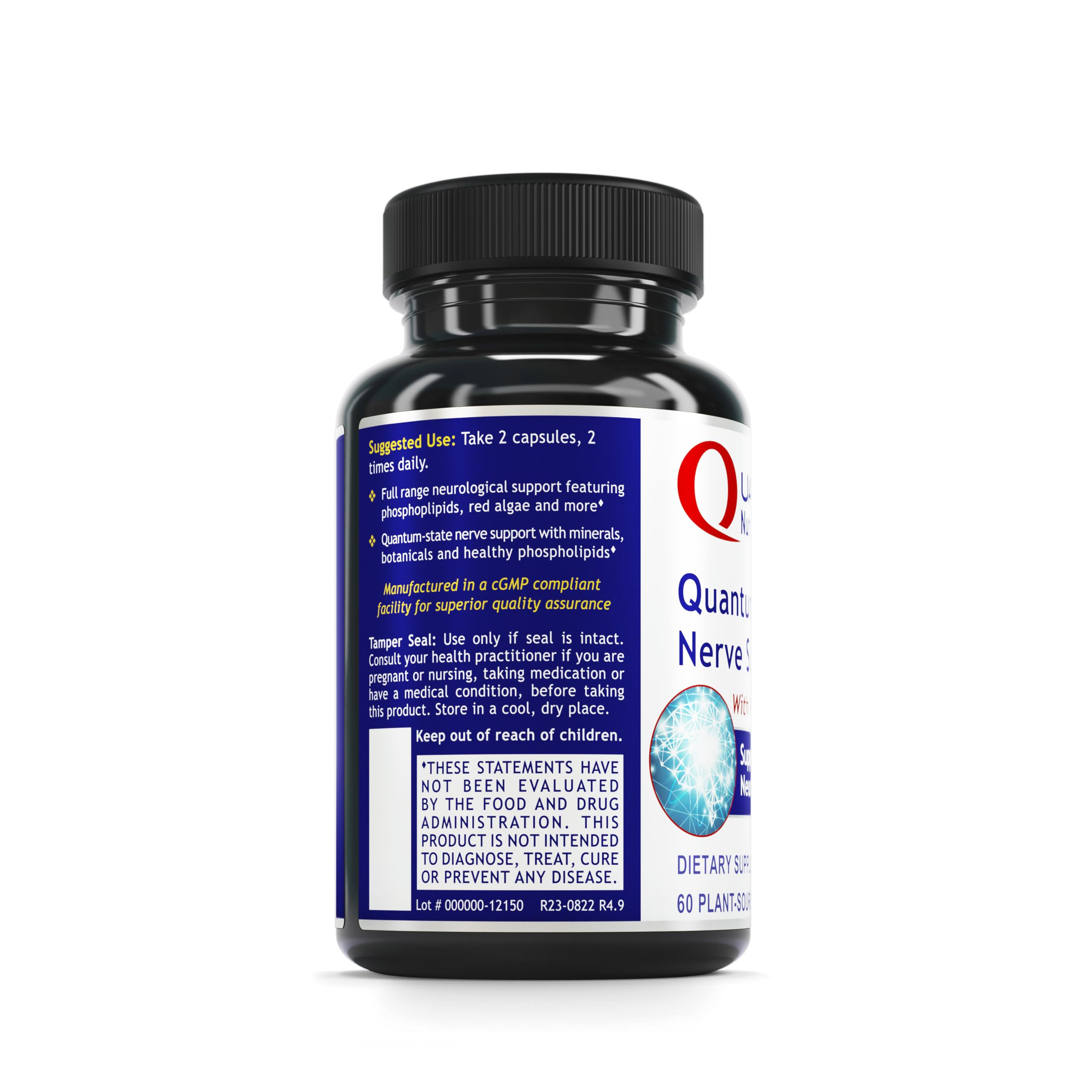 Quantum Nutrition Labs Nerve Support - Nerve Health Supplements, Brain Supplements, Nootropic with Rhodiola Rosea, Brain & Nerve Health - 60 Vegetarian Capsules Quantum NutritionAu supplements