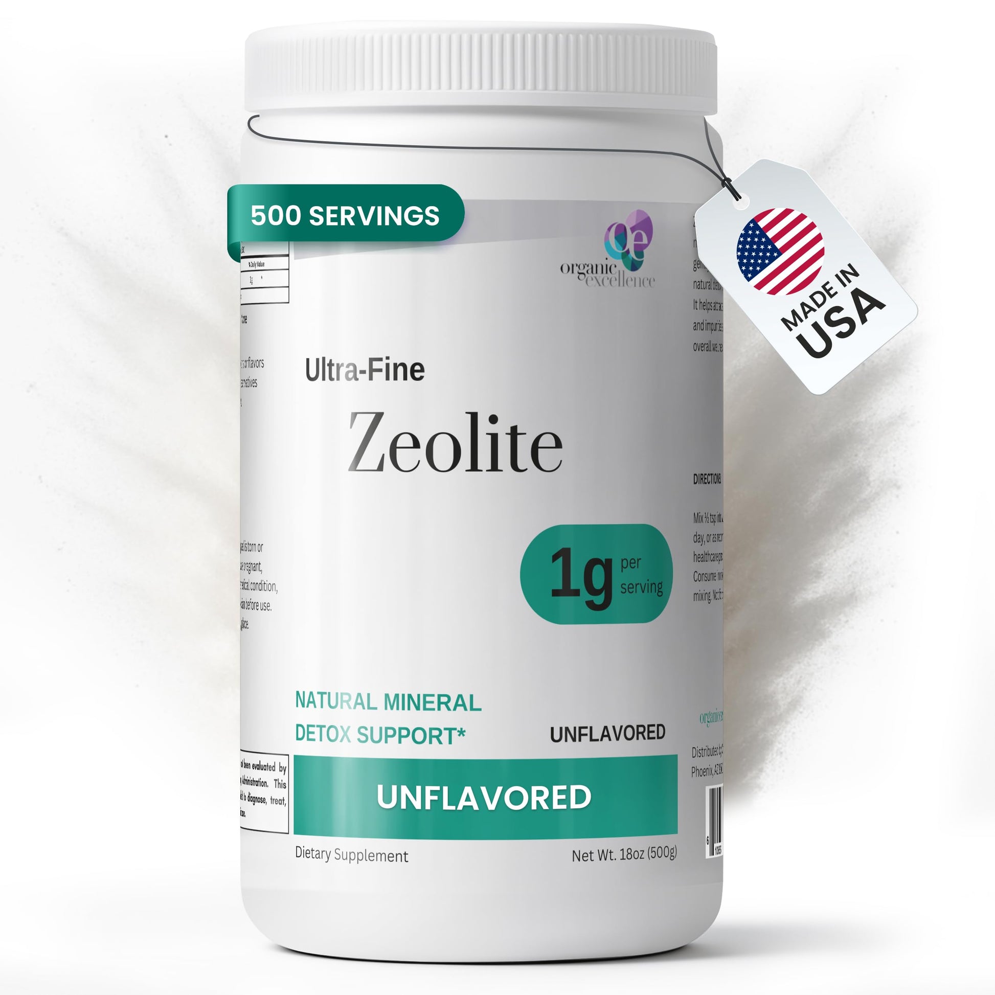 Organic Excellence Zeolite Clinoptilolite Powder – Pure Micronized Mineral Supplement – Supports Gut Health, Cleansing Support & Internal Balance – Non-GMO, Vegan – 500 Servings Organic ExcellenceAu supplements