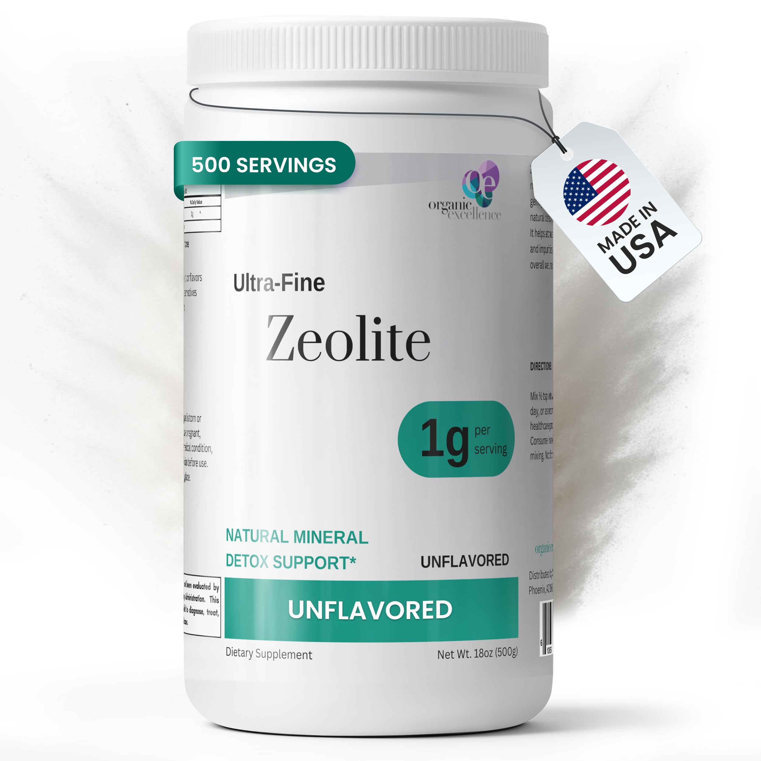 Organic Excellence Zeolite Clinoptilolite Powder – Pure Micronized Mineral Supplement – Supports Gut Health, Cleansing Support & Internal Balance – Non-GMO, Vegan – 500 Servings Organic ExcellenceAu supplements