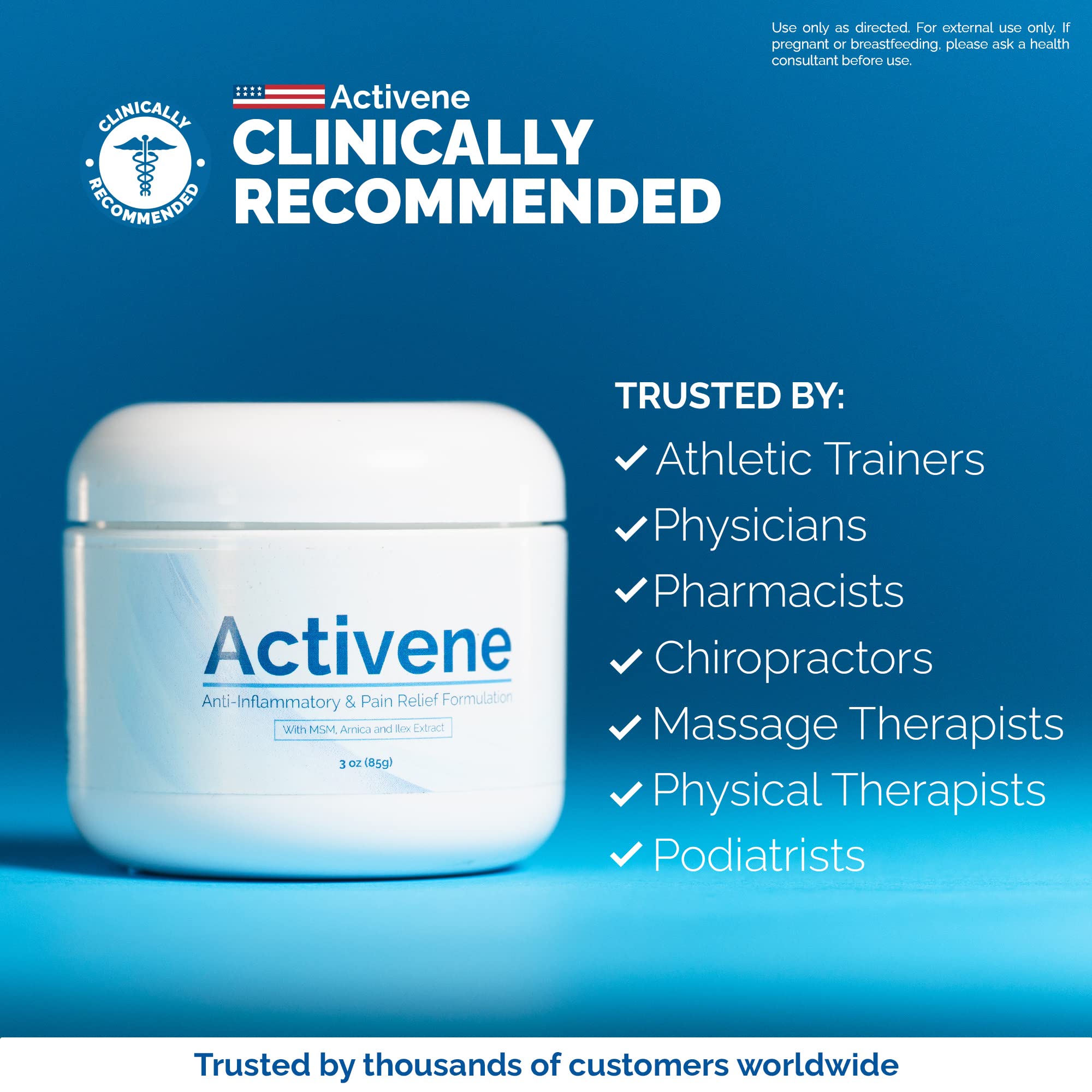 Activene Pain Relief Cream - Anti Inflammatory formulation with Powerful Arnica, Menthol & MSM for Joints, Tendons & Muscles. Chosen by Sufferers of Arthritis, Knee, Shoulder, Neck, Back & Other Pains ActiveneAu supplements