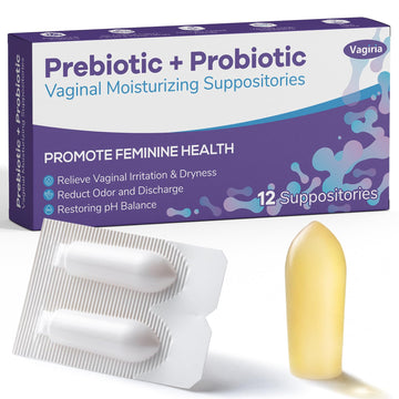 Vaginal Probiotic Suppositories, Prebiotic Infused with Hyaluronic Acid, Tea Tree, and Vitamin C&E VagiriaAu supplements