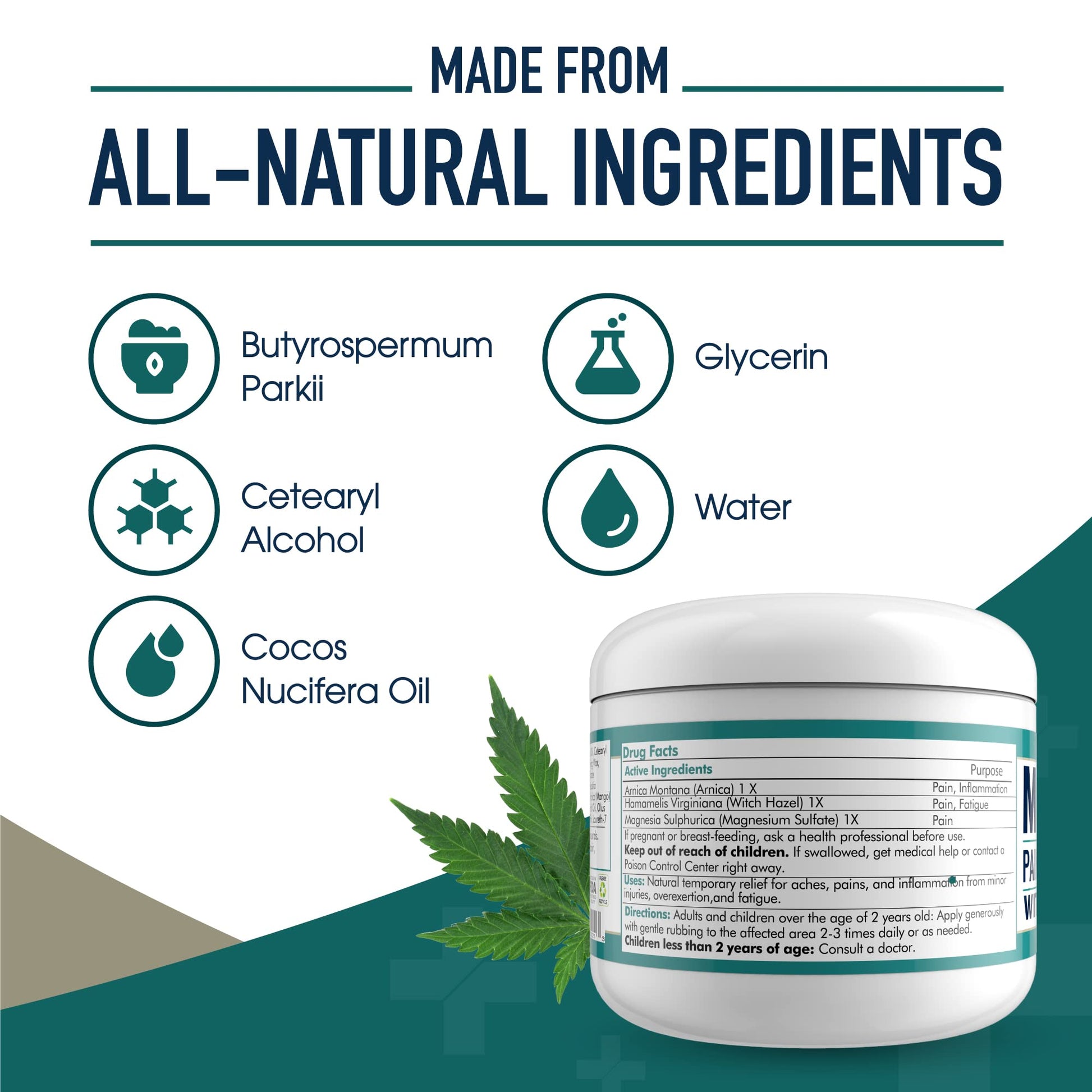 MARS WELLNESS MG+ Hemp Pain Cream (4 oz) - Maximum Strength Arnica & Magnesium Cream for Sore Legs, Joints & Muscle Cramps - Unisex Adults MARS WELLNESSAu supplements