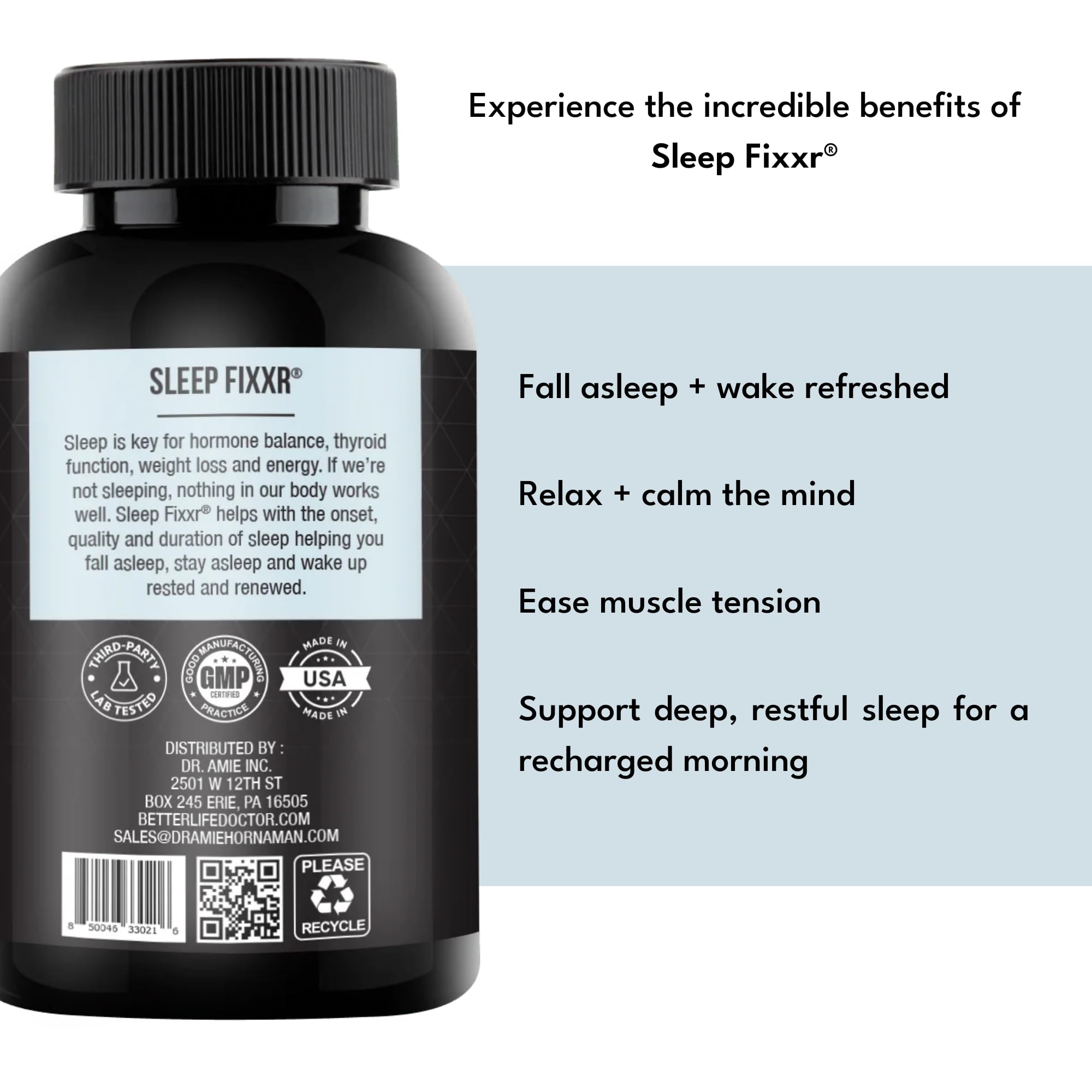 Fixxr Sleep Support by Dr. Amie | with Melatonin, Inositol, and Magnesium | 30 Day Supply, 60 Capsules FixxrAu supplements