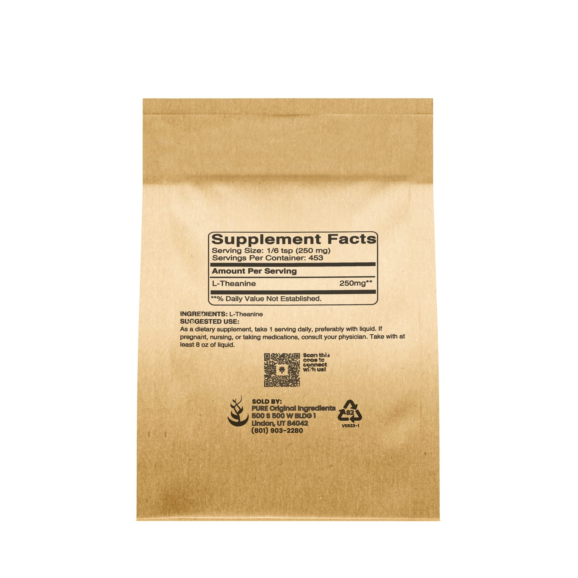 PURE ORIGINAL INGREDIENTS L-Theanine (4 oz) Amino Acid Supplement, No Additives or Fillers PURE ORIGINAL INGREDIENTSAu supplements