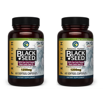 Amazing Herbs Premium Black Seed Oil Capsules - High Potency, Cold Pressed Nigella Amazing HerbsAu supplements