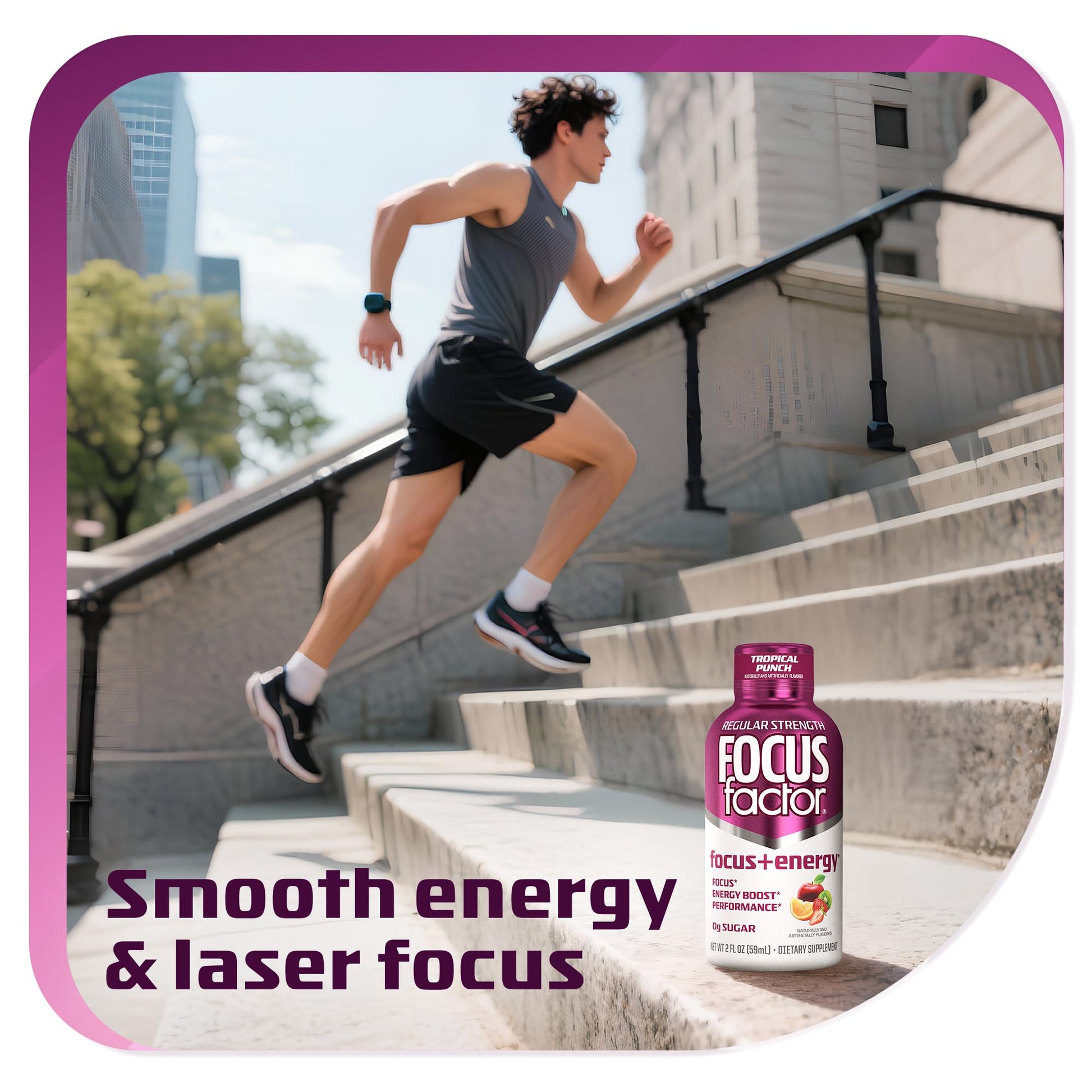 Focus Factor Focus + Energy Shots - 12 x 2oz Bottles (Tropical Punch Flavor) - Powered by Nootropics with Caffeine, L-Theanine, Ginkgo, Bacopa, L-Tyrosine, Alpha GPC Focus FactorAu supplements