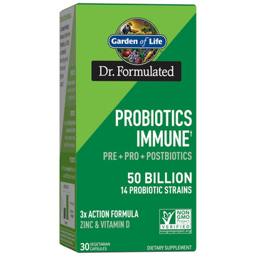 Garden of Life Dr. Formulated Pre, Post & Probiotics Immune Support with Prebiotics & Postbiotics – 50 Billion CFU, Gut & Digestive Health Support, Zinc & Vitamin D3, Vegan, 30 Day Supply Garden of LifeAu supplements