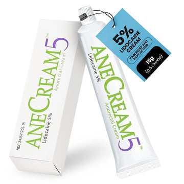 AneCream5-5% Lidocaine Numbing Cream - Maximum OTC Strength, Medical Grade Numbing Cream, Topical Anesthetic Lidocaine for Local & Anorectal Uses, Hemorrhoid Cream (0.5 oz/15 g) AneCreamAu supplements