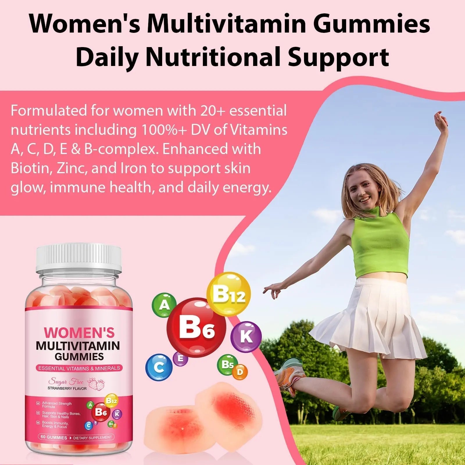 DCTTVHVD Multivitamin Gummies for Women, Natural Multi Vitamins, Boosts Immunity, Energy & Focus, Womens Daily Multivitamin Gummy DCTTVHVDAu supplements