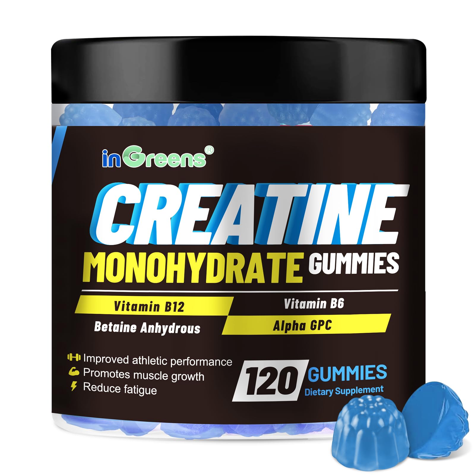 inGreens Creatine Monohydrate Gummies 6g for Men & Women 120 Count inGreensAu supplements