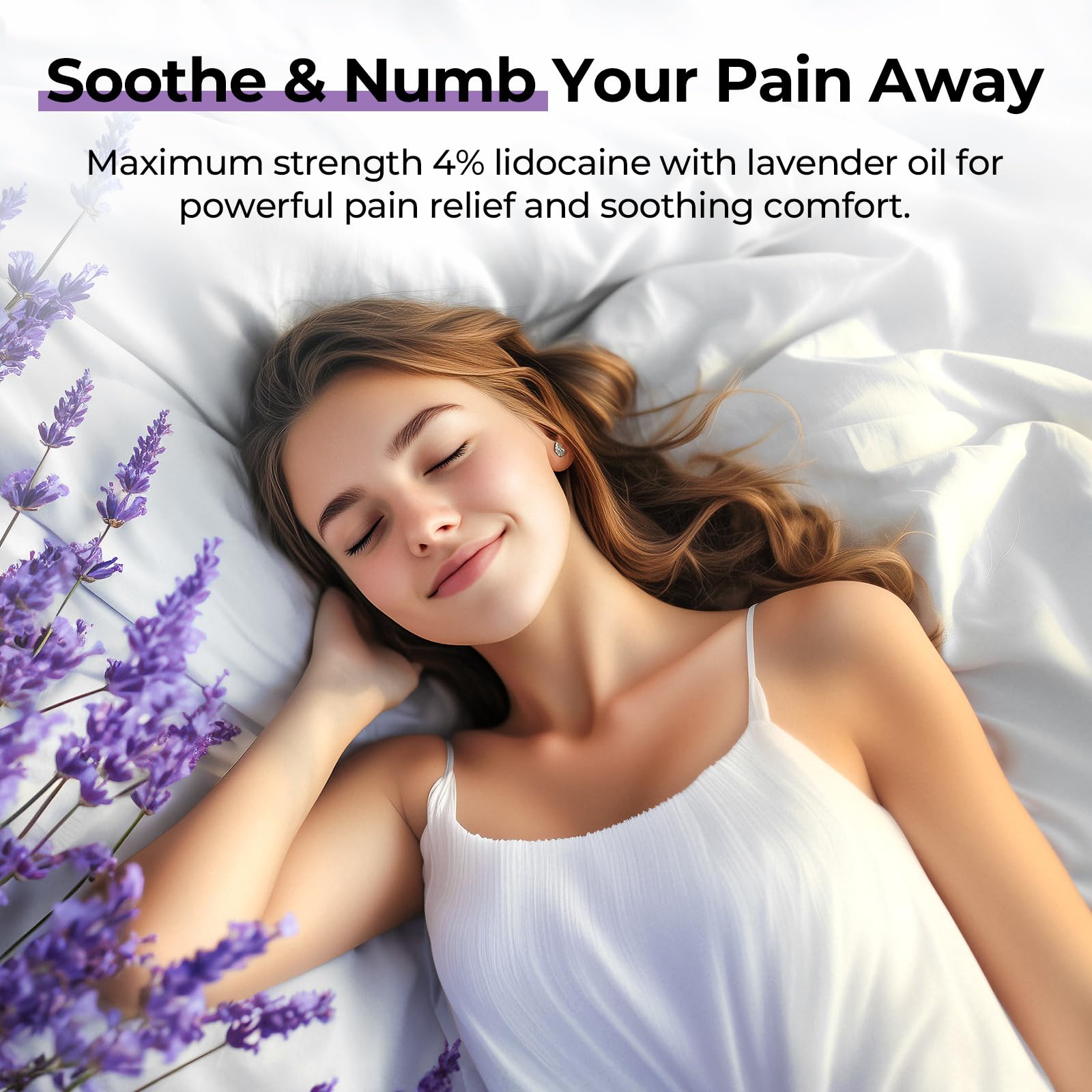AUVON Max Strength Lidocaine Pain Relief Roll-On with Lavender Essential Oil, No Mess Applicator, Quick Absorbing to Numb & Soothe Pain Relief for Knees, Shoulders, 2.5 Oz, 2 Packs AUVONAu supplements