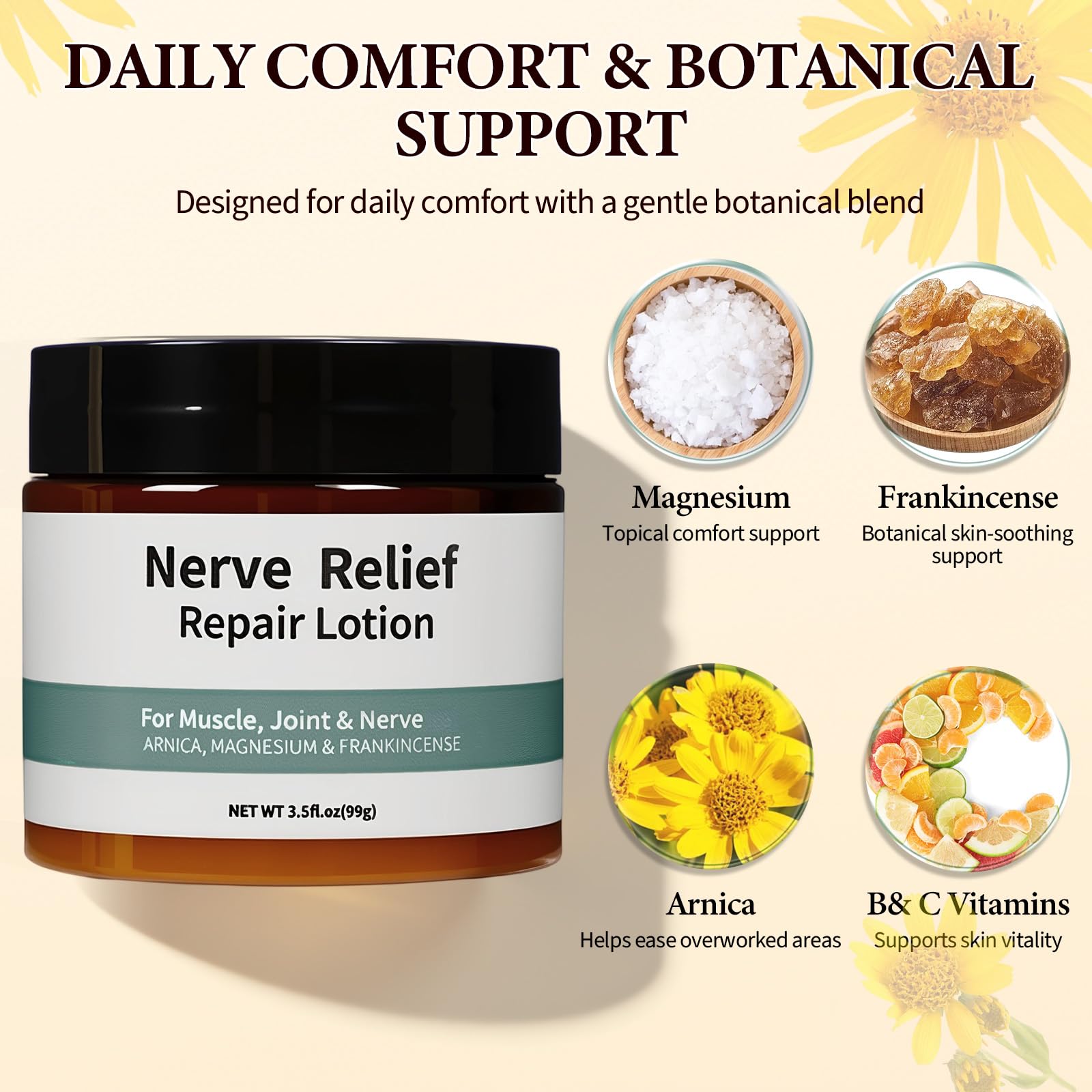 2 Pcs Nerve Relief Repair Lotion Cream, Neuropathy Lotion with Arnica & Magnesium for Knee, Lumbar, Neck, for Joint, 3.5 fl oz Aus HealthcareAu supplements