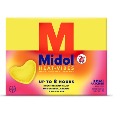 Midol Heat Vibes Menstrual Pain Relief Heat Patches - 6 Count Pack for Period Cramps and Backache MidolAu supplements