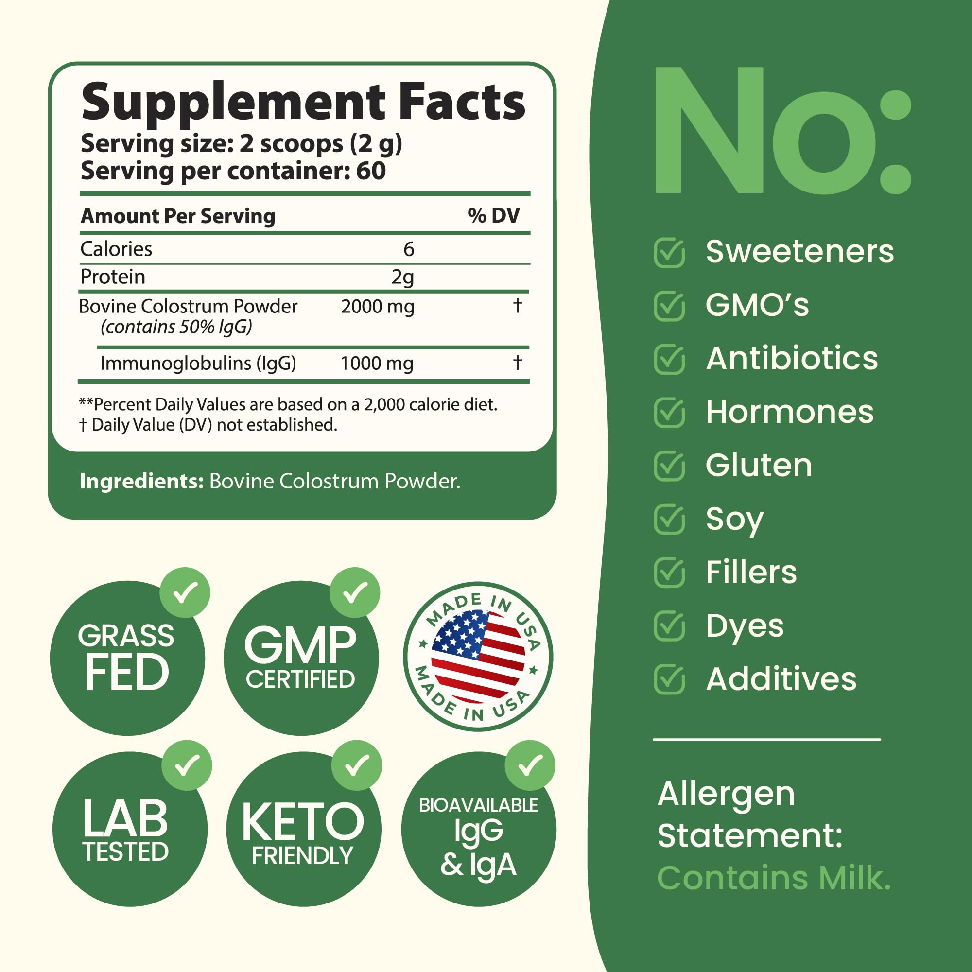 Immerge Health Super Colostrum Powder (60 Servings) – Premium Bovine Colostrum Supplement for Gut Health, Bloating & Immune Support – High IgG, 100% Grass Fed First Milking, Unflavored, Made in USA ImmergeHealth.comAu supplements