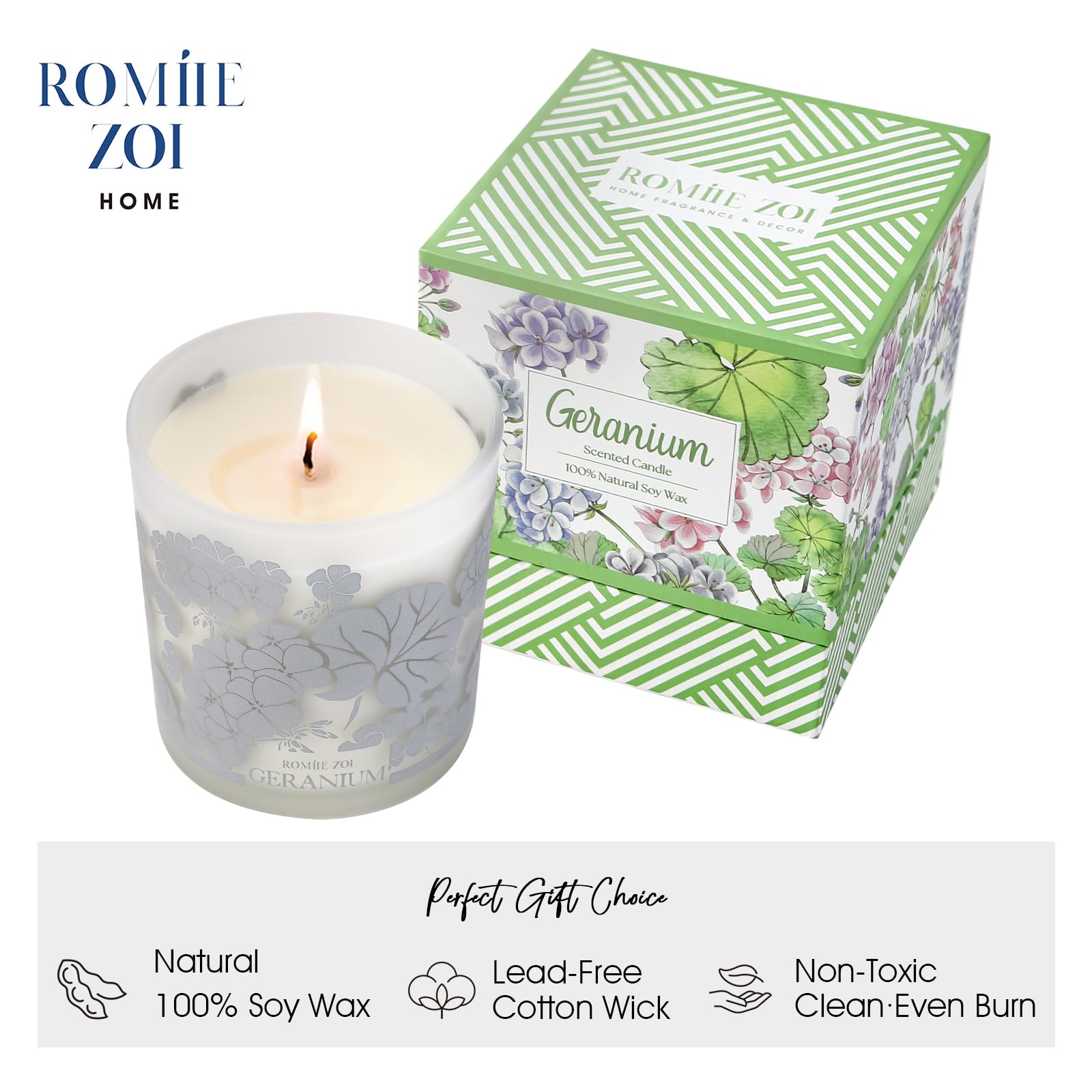 ROMIIE ZOI Scented Candle - Geranium - 6oz Aromatherapy Soy Wax Jar Candle for Home, Gifts for Women ROMIIE ZOIAu supplements