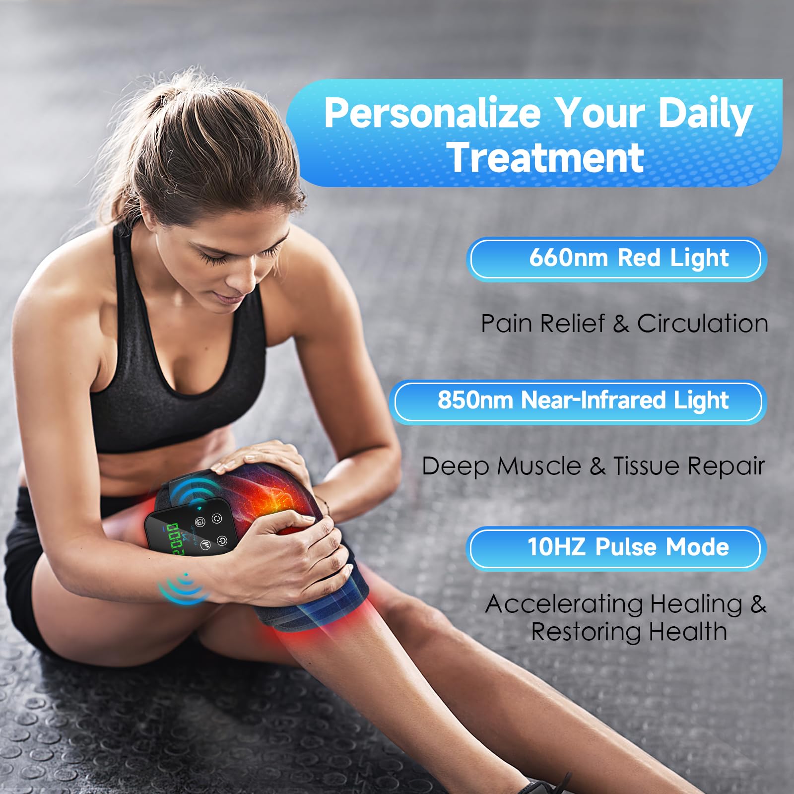 Red Light Therapy Knee Brace: Pain Relief Infrared Heating Pad 72 LED Heat Lamp Pain Relief AstarexinAu supplements