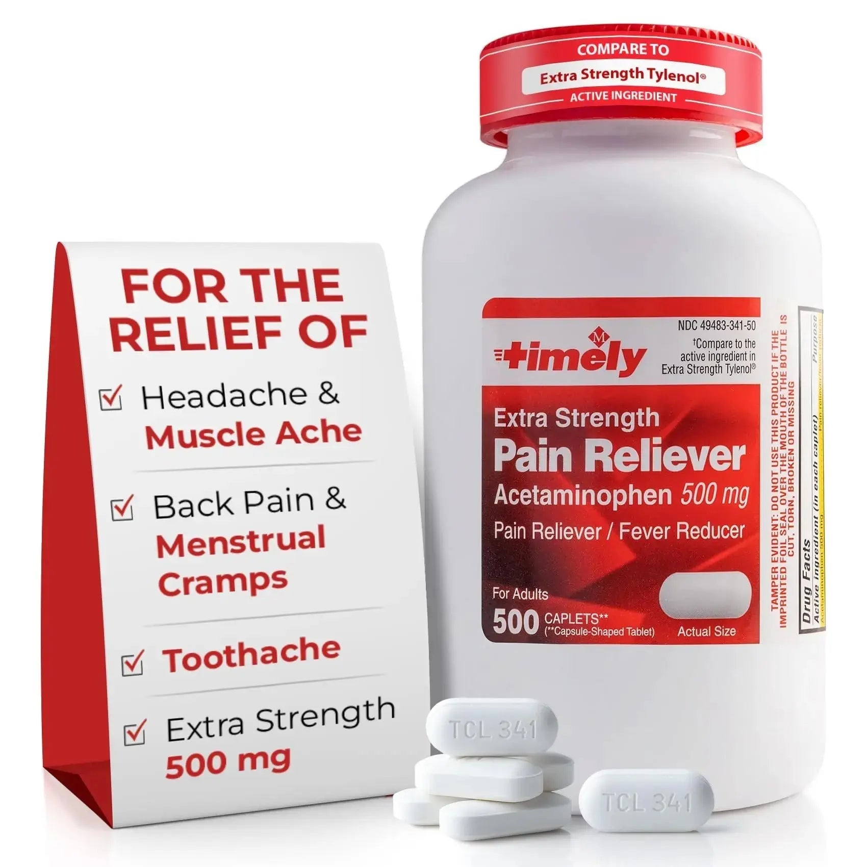 TIME-Cap Labs 500 Caplets Extra Strength Acetaminophen 500mg - Pain Reliever & Fever Reducer for Adults, Helps with Headaches, Backaches, Muscle Pain, Toothaches, Arthritis & Menstrual Cramps TIME-CAP LABS, INC.Au supplements