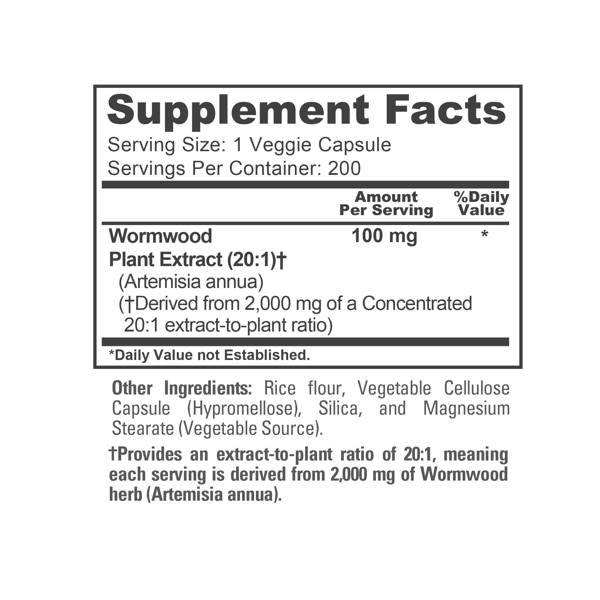 NusaPure Wormwood Capsules 2000mg | Artemisia Annua Herb | 200 Count | Non-GMO & Vegan Supplement NusaPureAu supplements