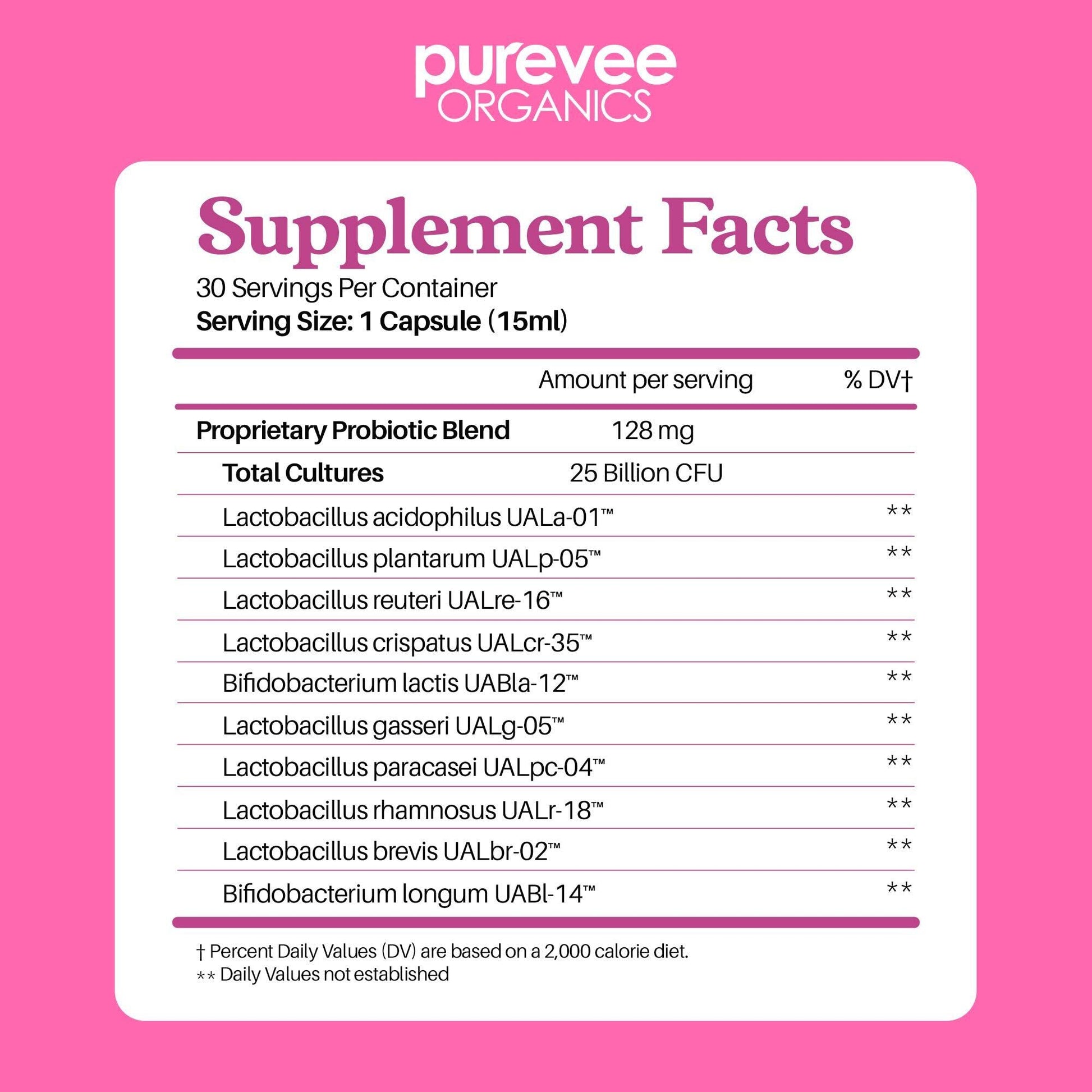 Purevee Organics Vaginal Probiotics for Women, 10 Essential Probiotic Strains, Vaginal + pH Balance Purevee OrganicsAu supplements