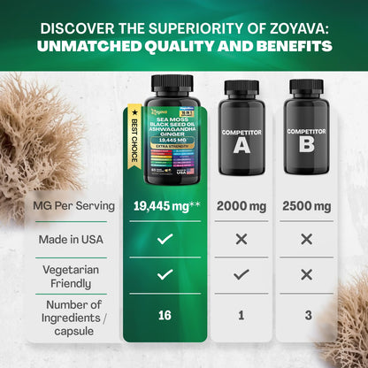 Zoyava Sea Moss 16-in-1 and Saffron 6-in-1 Bundle ZoyavaUS supplements