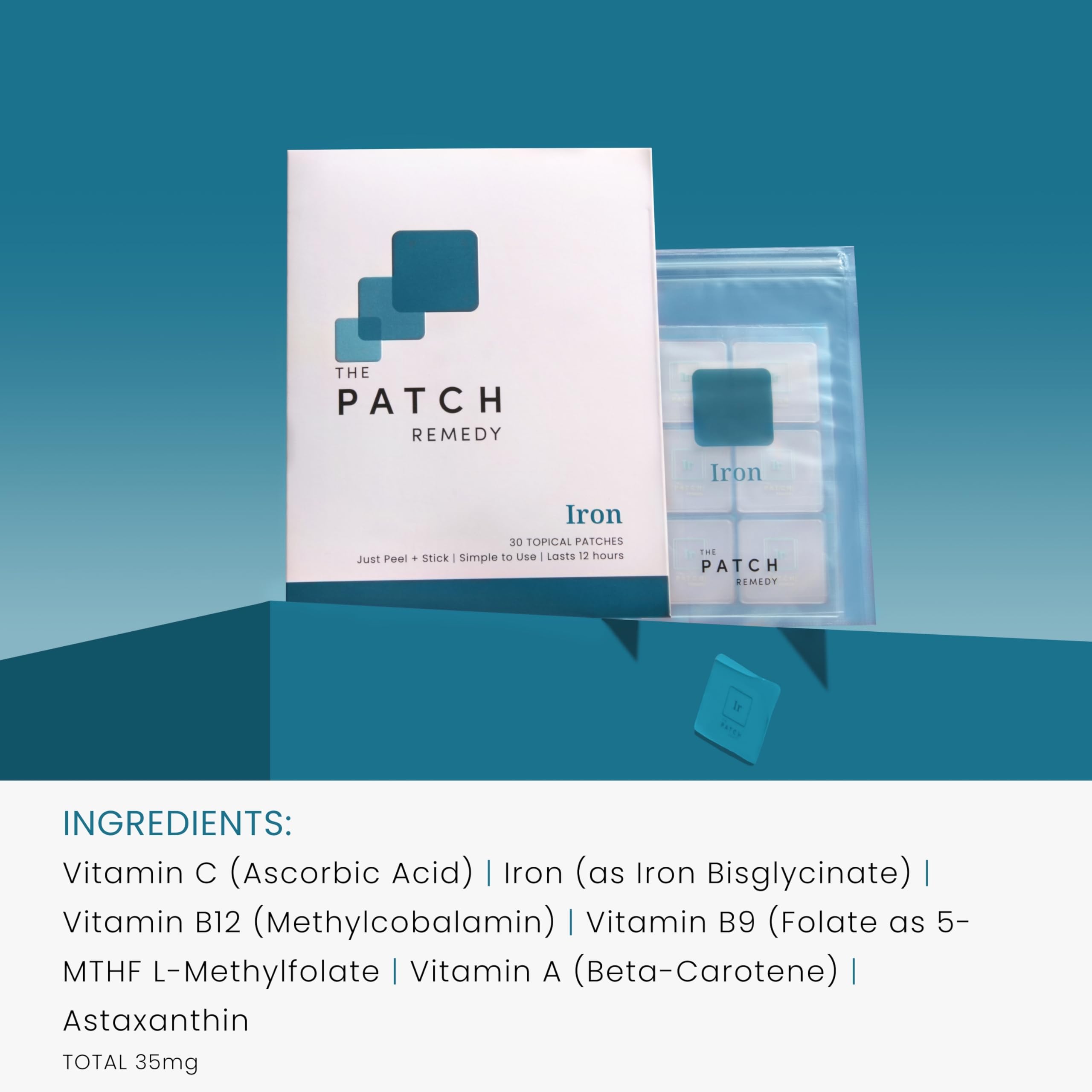 The Patch Remedy Period Patch & Iron Patches Kit - 30 PMS Menstrual Patches for Women with Vitex Chasteberry, Magnesium, Evening Primrose Oil, Dong Quai Extract, Curcumin, Vitamin B6 & E, Iron The Patch RemedyAu supplements