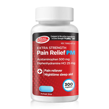 Right Remedies Extra Strength Pain Relief PM & Nighttime Sleep Aid Caplets,(300 count), Acetaminophen 500 mg & Diphenhydramine HCl 25 mg, Non-Habit Forming, Compare to Active ingredients of Tylenol PM RIGHT REMEDIESAu supplements