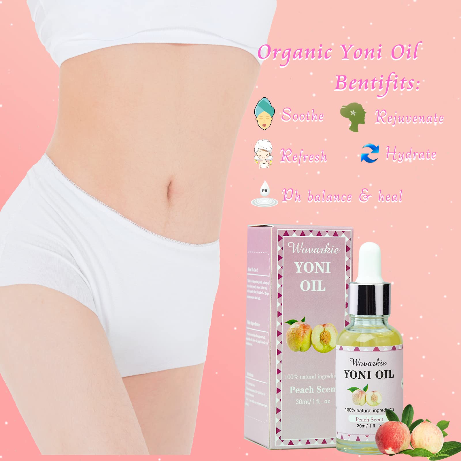 2 Packs Yoni Oil for Women, 1 fl oz/30 ml Feminine Oil Intimate Deodorant for Women, Eliminates Odor WovarkieAu supplements
