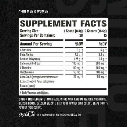 NITROSURGE Pre Workout Supplement - Endless Energy, Instant Strength Gains Jacked FactoryUS supplements