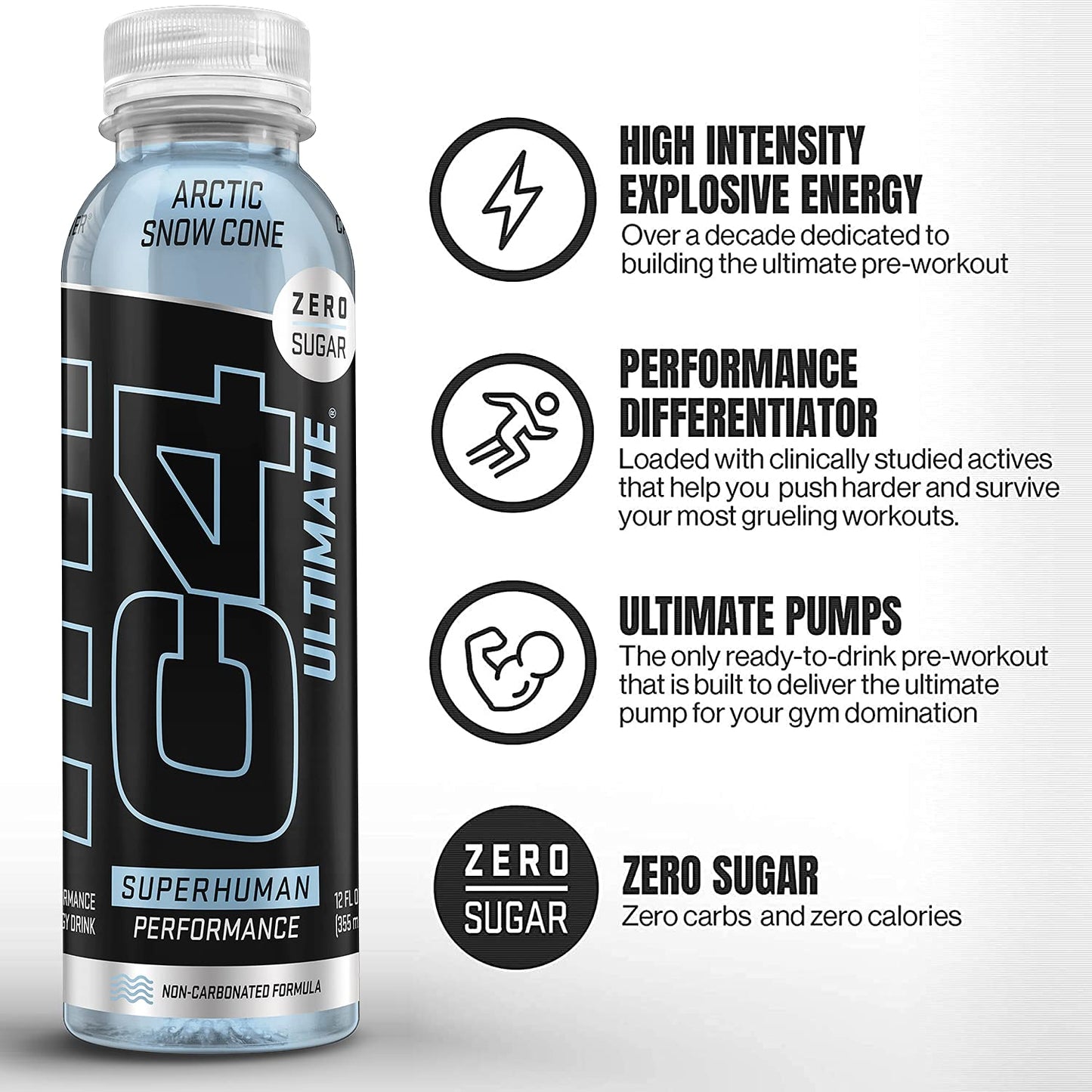 C4 Ultimate Non-Carbonated Zero Sugar Energy Drink, Pre Workout Drink + Beta Alanine CellucorUS supplements