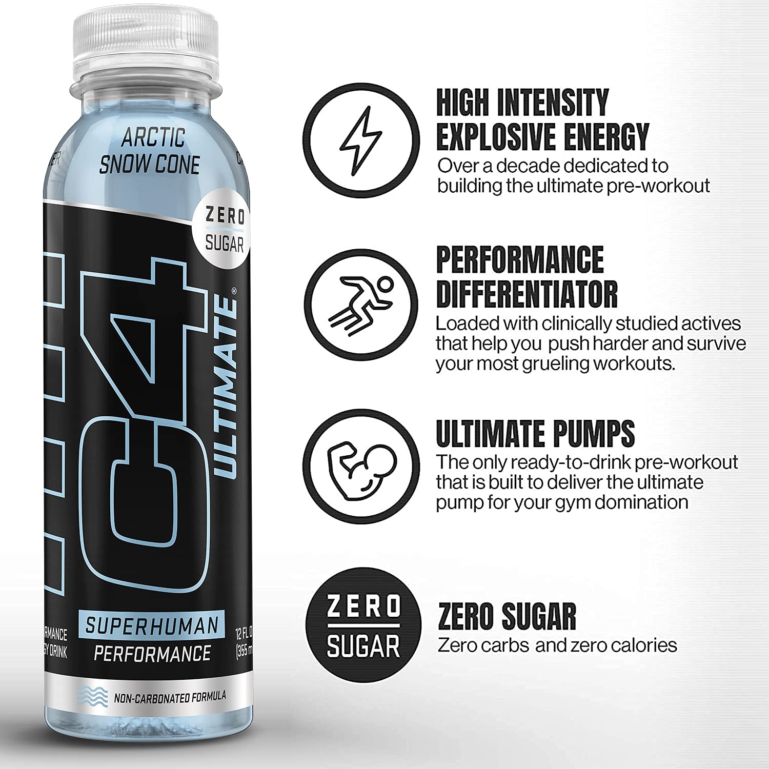 C4 Ultimate Non-Carbonated Zero Sugar Energy Drink, Pre Workout Drink + Beta Alanine CellucorAu supplements