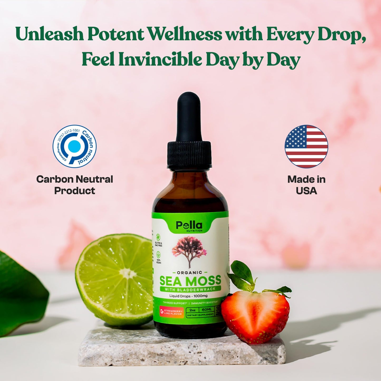 Pella Nutrition Organic Sea Moss Liquid Extract - 1000mg Irish Sea Moss, 4X Stronger Than Pella NutritionUS supplements