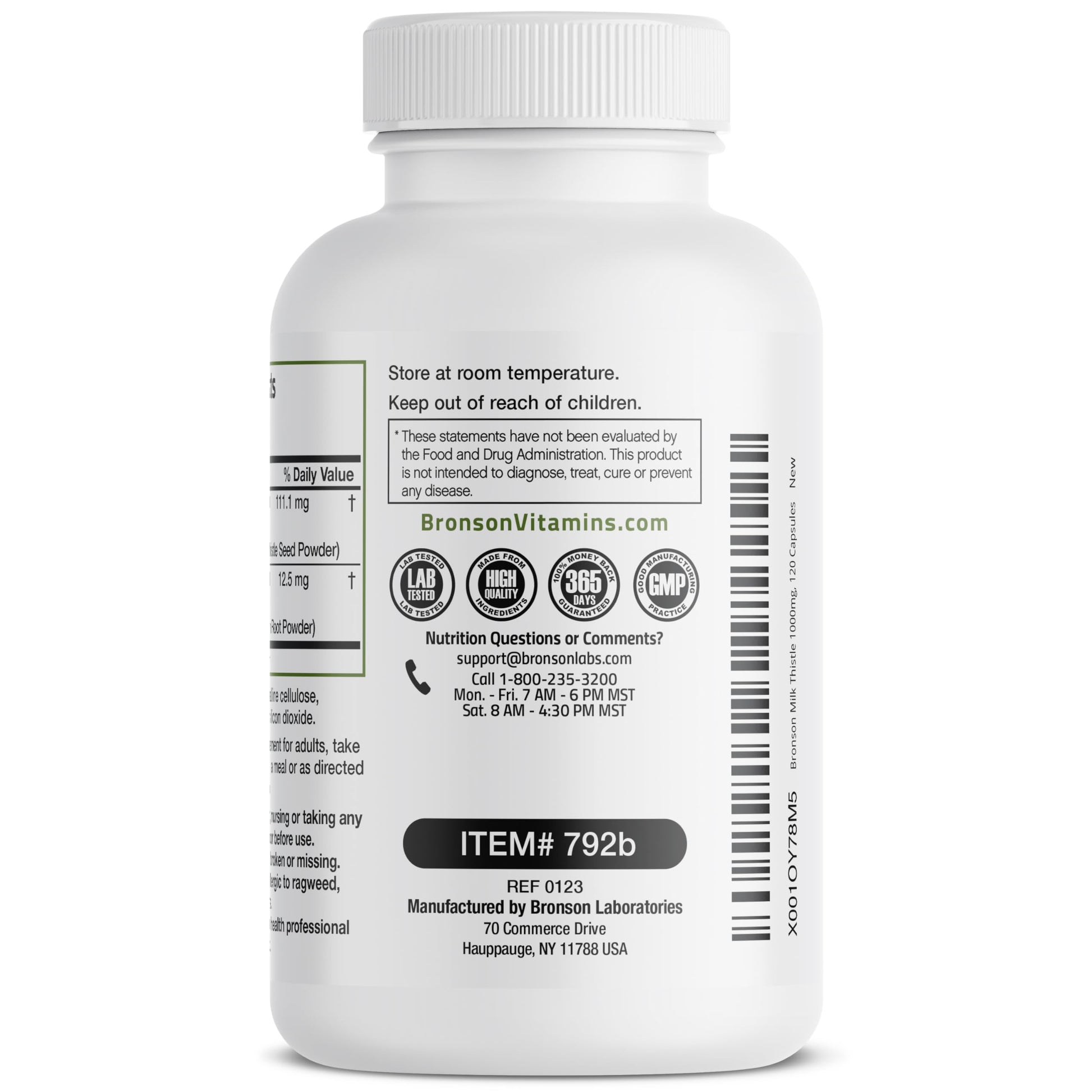 Bronson Milk Thistle Silymarin Marianum & Dandelion Root Liver Health Support BronsonAu supplements