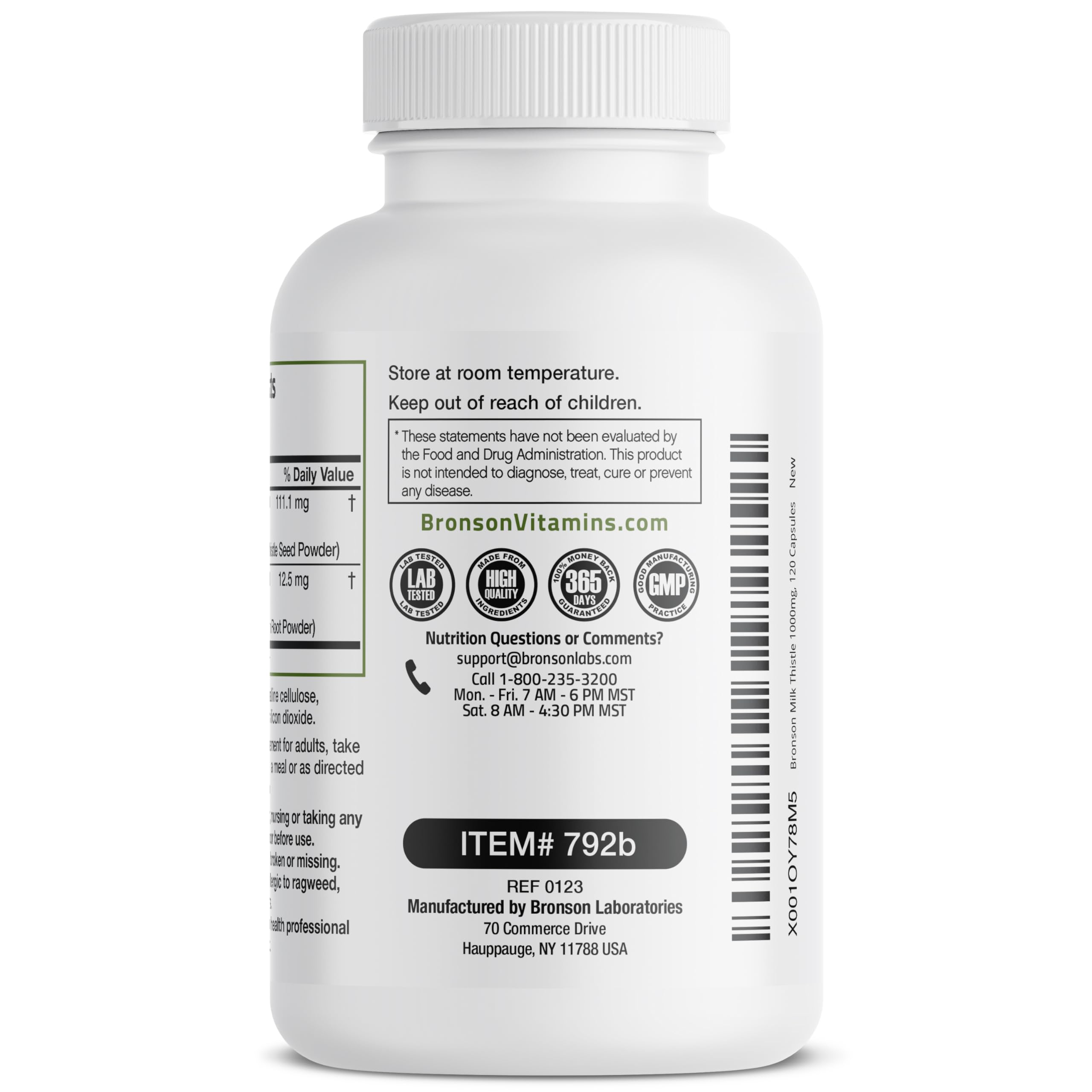 Bronson Milk Thistle Silymarin Marianum & Dandelion Root Liver Health Support BronsonAu supplements