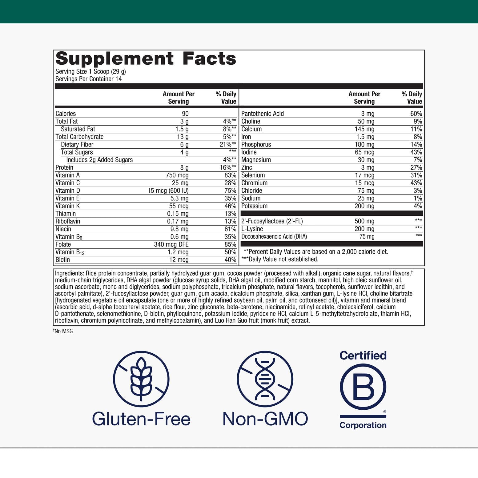 Metagenics MetaKids Nutrition Powder - Kids Multivitamin Powder with Prebiotics, DHA, Protein & Amino Acids* - Complete Protein - Non‑GMO, Gluten‑Free - Chocolate - 14.32 oz MetagenicsAu supplements