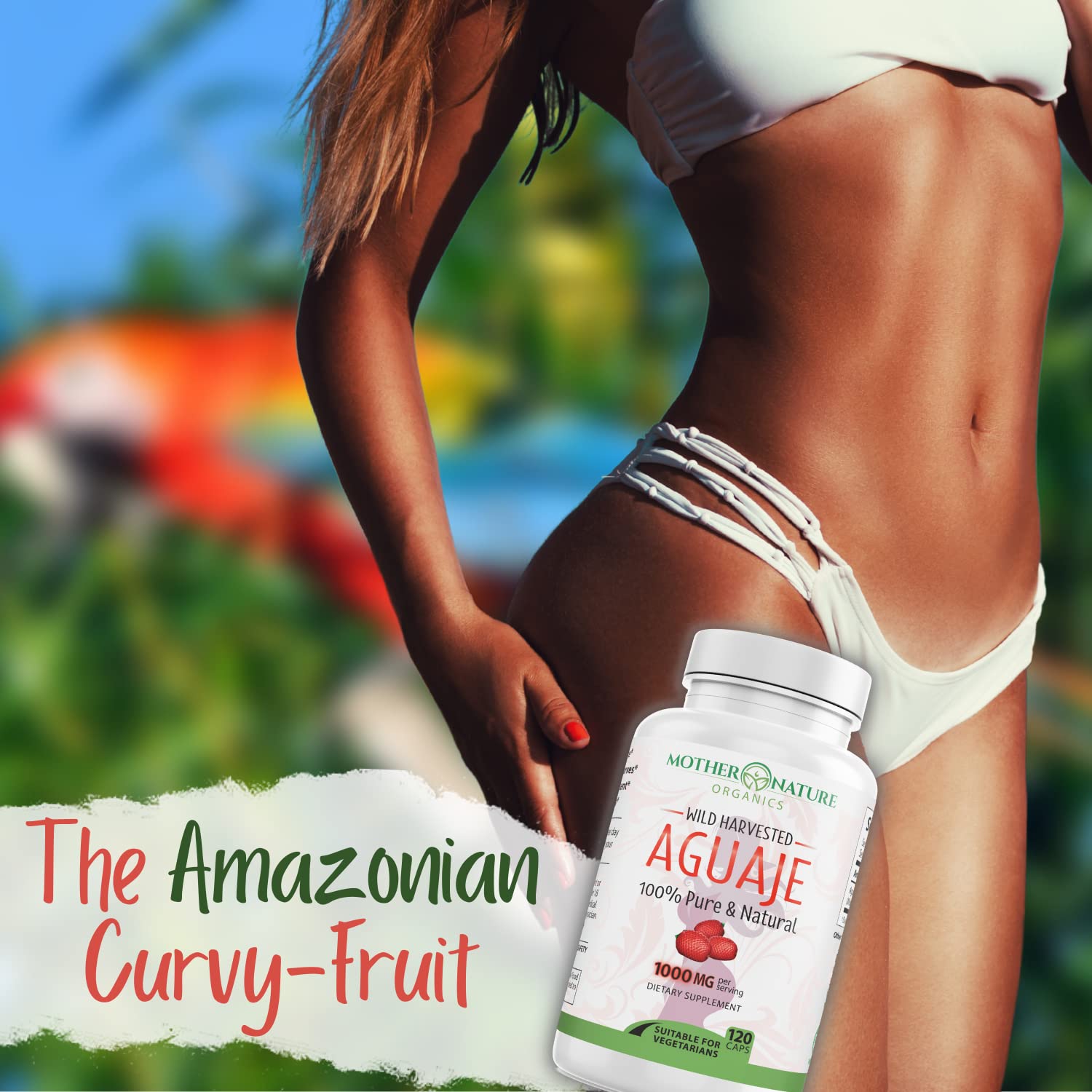 Mother Nature Aguaje Curves Capsules for Women, 1000mg (120ct), Natural & Sustainably Sourced Aguaje Fruit from Peru for Female Health, Hormone Balance, Curve Enhancer, Vegan, Non-GMO & Gluten-Free Mother Nature Organics Superfoods for Organic LivingAu supplements