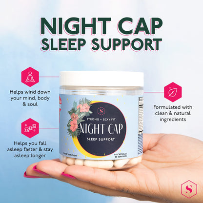 Strong + Sexy Fit Night Cap Sleep Support, Supplement to Help You Fall Asleep Faster Strong + Sexy FitUS supplements