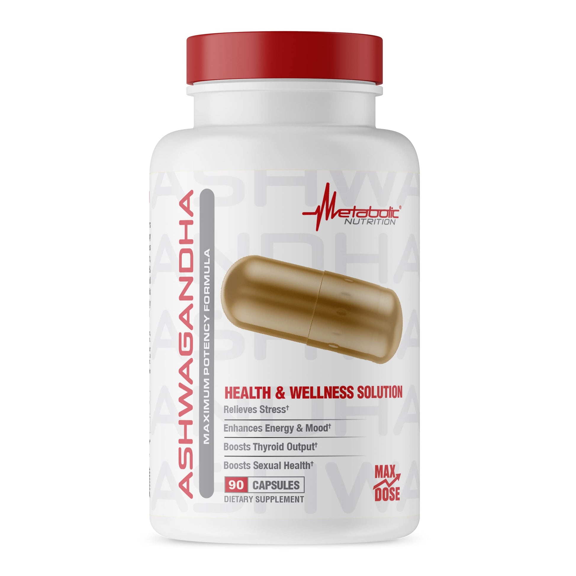 Metabolic Nutrition Ashwagandha 2200mg Made with Organic Ashwagandha Powder and Black Pepper Extract, 90 Vegan Capusles Metabolic NutritionAu supplements