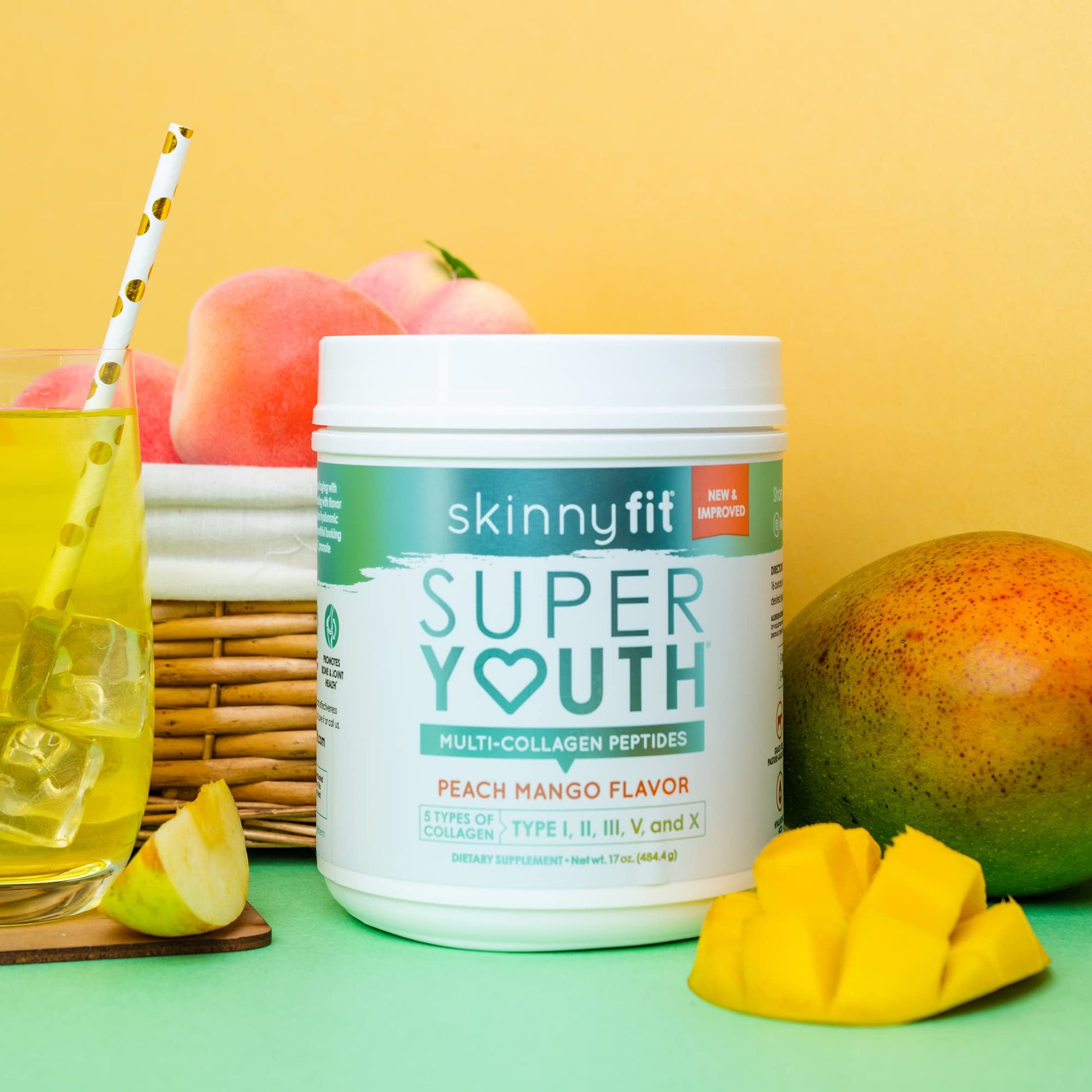 SkinnyFit Super Youth Multi-Collagen Peptides Plus Apple Cider Vinegar, Hyaluronic Acid SkinnyFitUS supplements