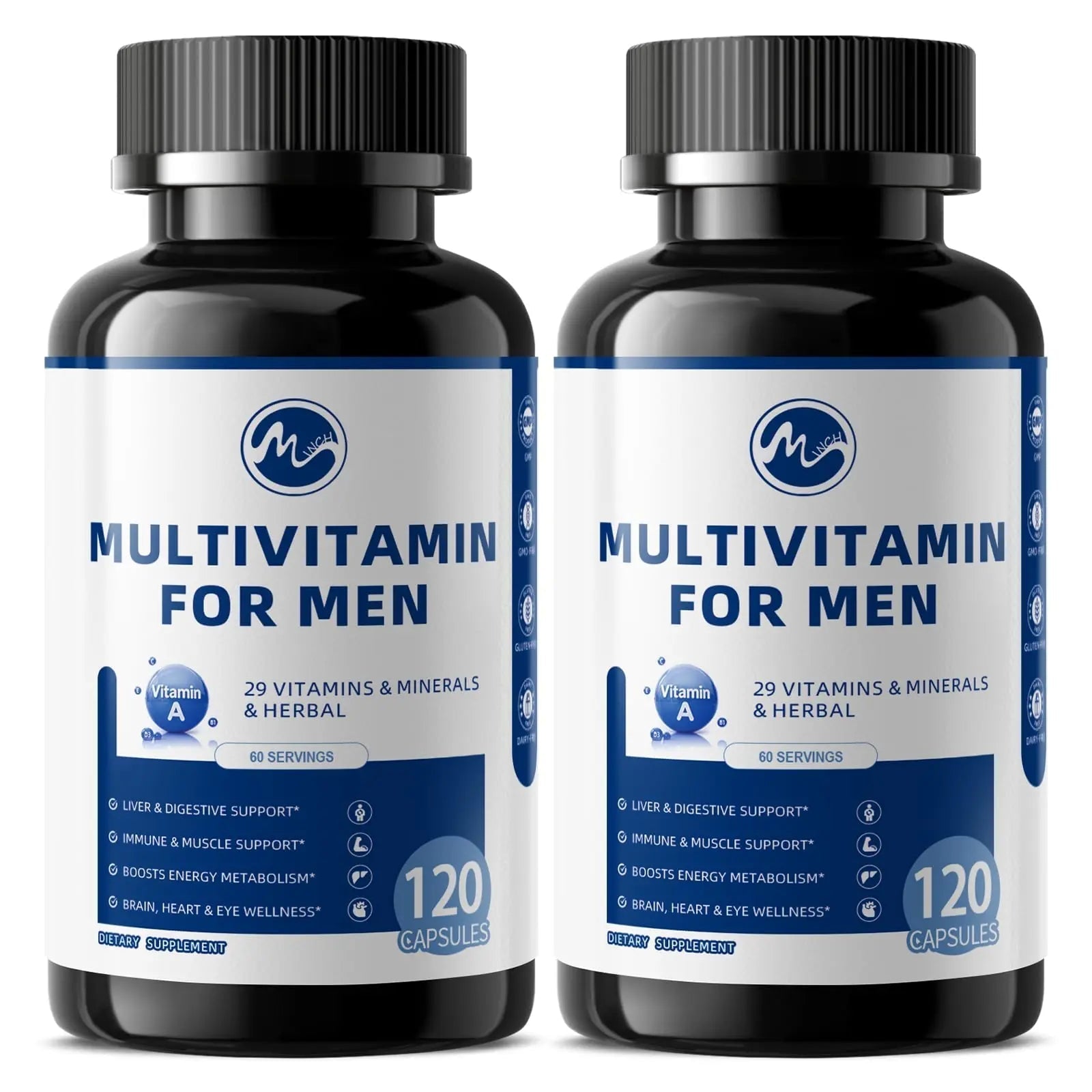 Multivitamin for Men - Methylated Multivitamin Supports Energy & Metabolism, Liver & Digestive*, Daily Men's Vitamins M inchAu supplements