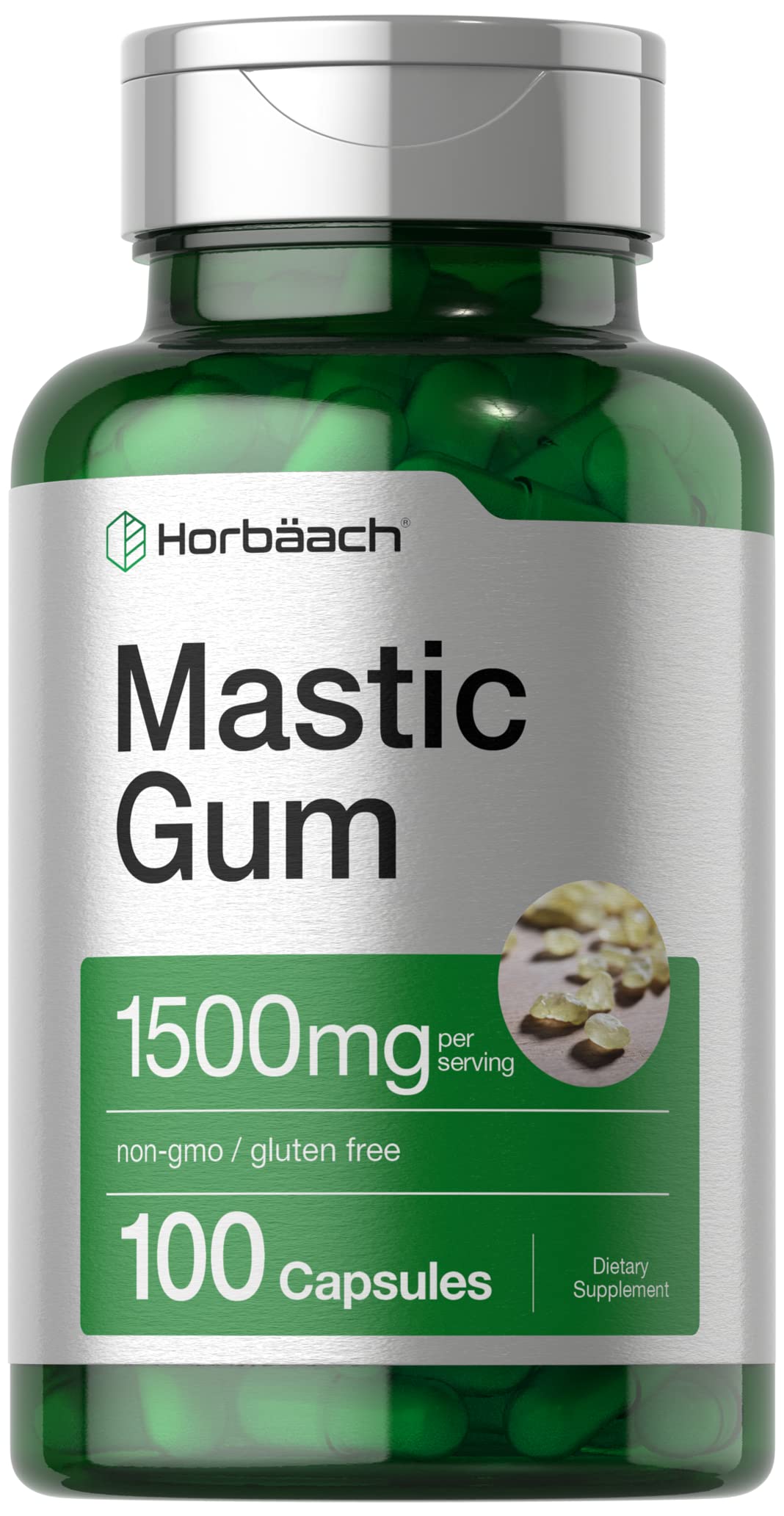 Mastic Gum Capsules 1500mg 100 Count | Non-GMO & Gluten Free | by Horbaach HorbäachAu supplements