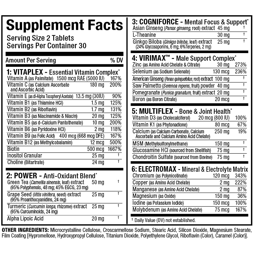 ALLMAX Nutrition Premium Vitaform, Performance Vitamin for Men, 60 Tablets ALLMAXAu supplements