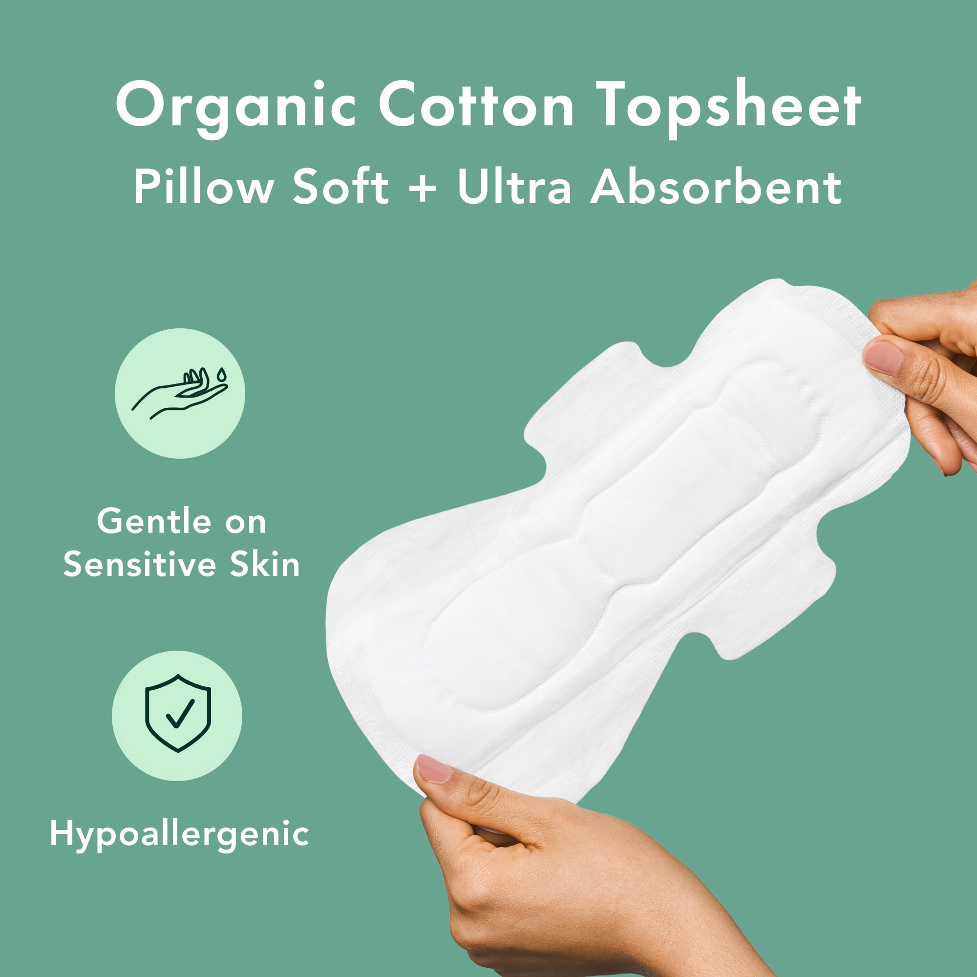 Rael Pads for Women, Organic Cotton Cover - Period Pads with Wings, Sanitary Napkins, Heavy RaelAu supplements