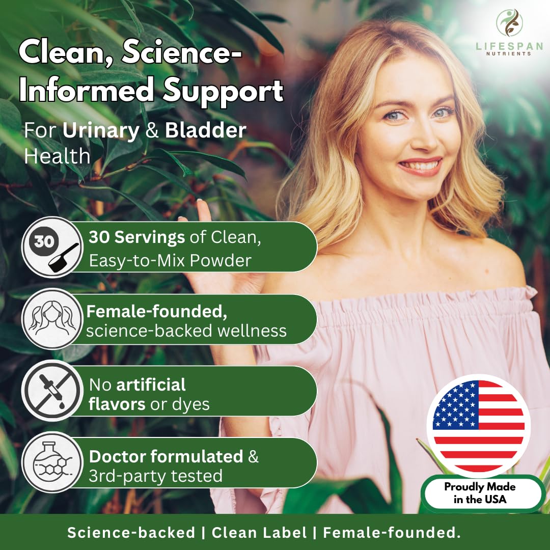 LifeSpan Nutrients D Mannose with Cranberry and Probiotics Powder Supports Urinary Tract and Bladder Health Easy Mix Drink Vegan Gluten Free 30 Servings LifeSpan NutrientsAu supplements